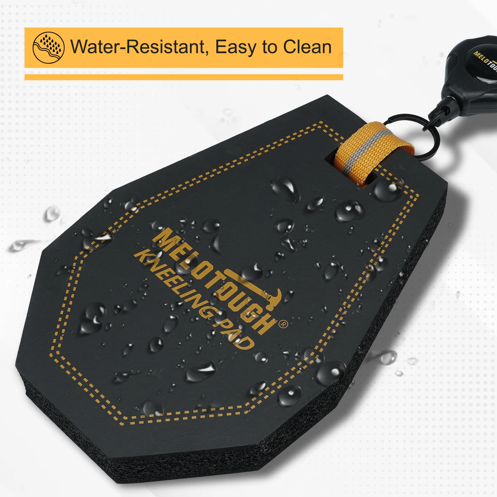 MELOTOUGH Mini Kneeling Pads with Badge Reel for Work, 1" Thick Soft NBR Foam Kneeling Pad for Mechanics,Portable &Comfortable