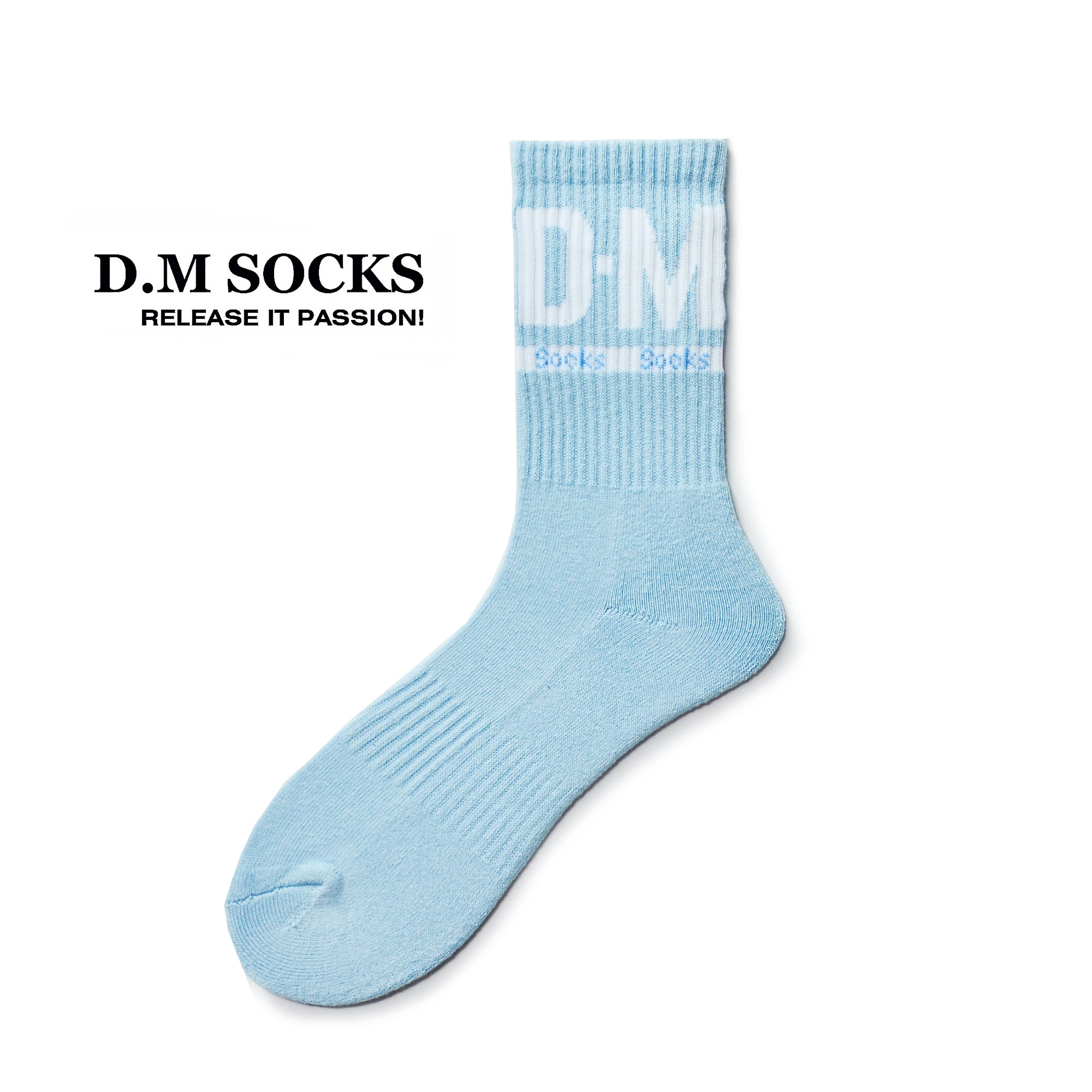 D.M men's socks thickened sports letters in the tube socks cotton terry sports basketball