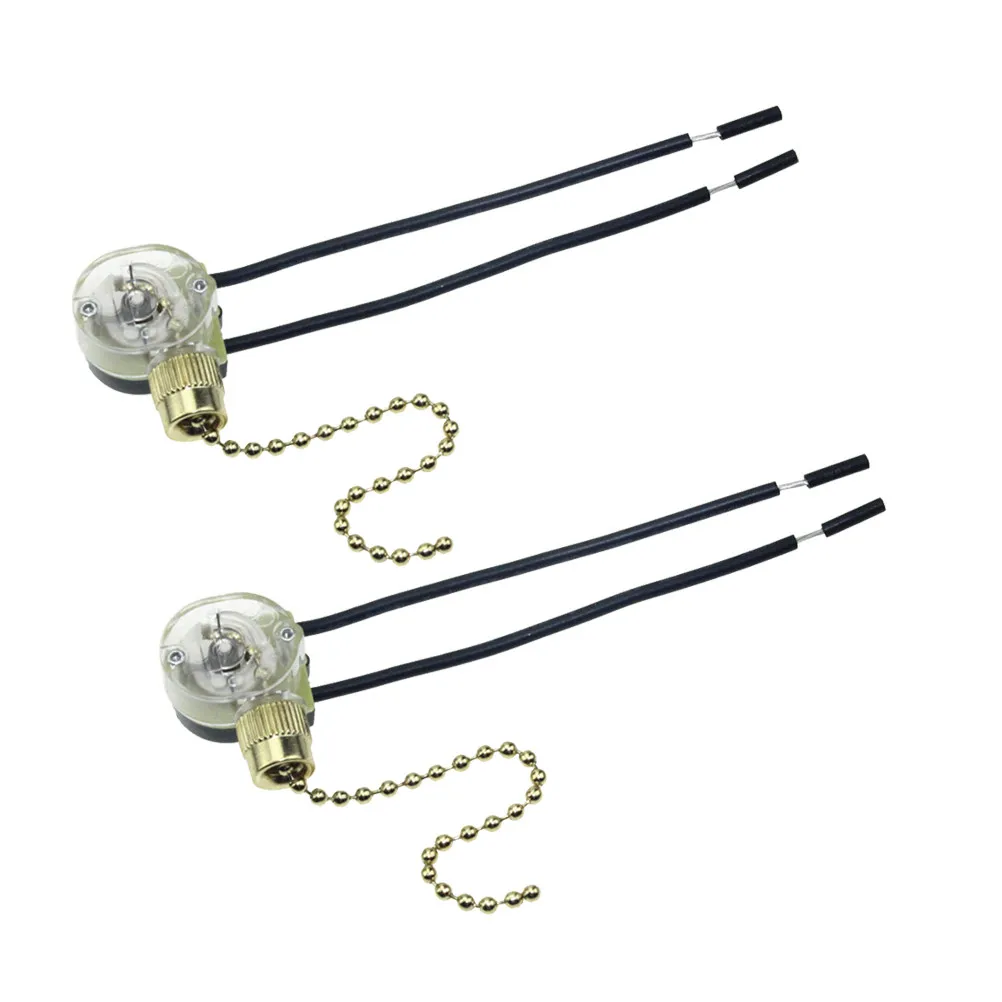 Fan Pull-Chain Two-Wire Translucent Zipper Switch for Home Ceiling Fan on-Off Creative Small Convenient Manual Control