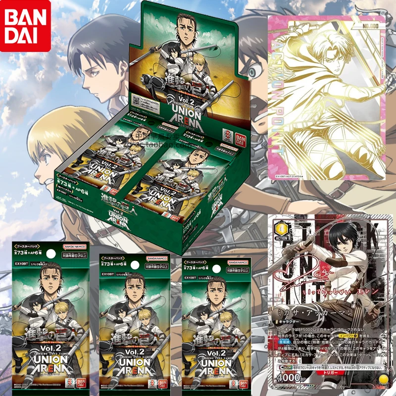 

2025 New Official Bandai Attack on Titan Card Game Japanese Version Anime Collection Cards with Eren Mikasa Kids Gift Box Set