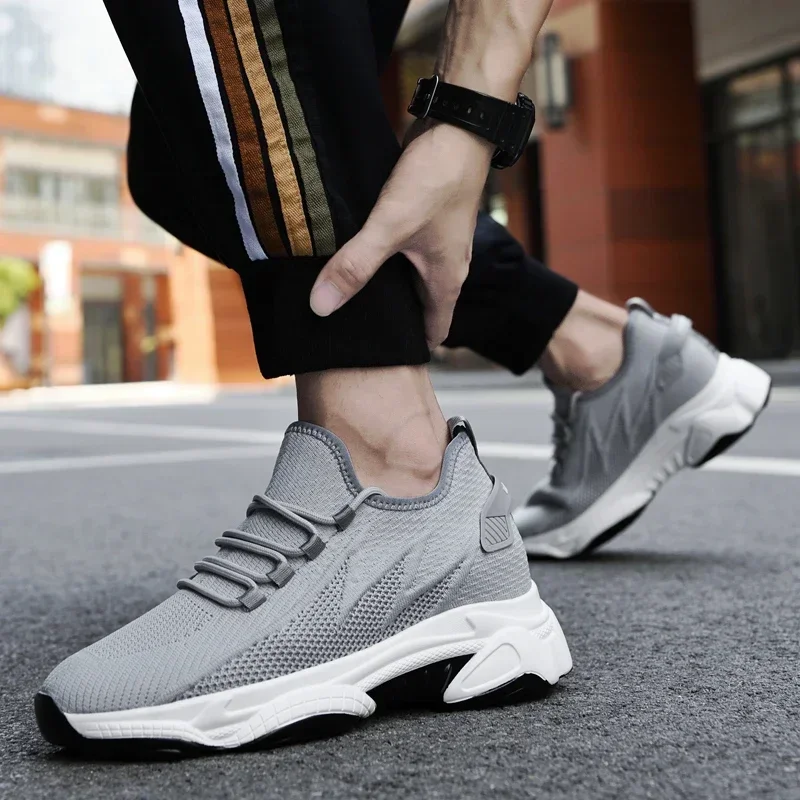 Men sneakers casual heightening shoes 8cm height increase shoes for men summer breathable 6cm elevator shoes 10cm insole taller