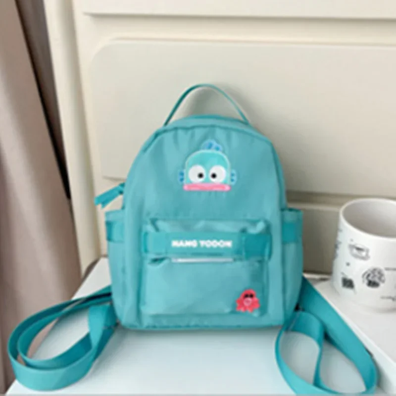 Sanrio Hello Kitty Cute Sweet Student School Bag Kulomi Cartoon Print Fresh Simple Ugly Fish Leisure Travel Backpack