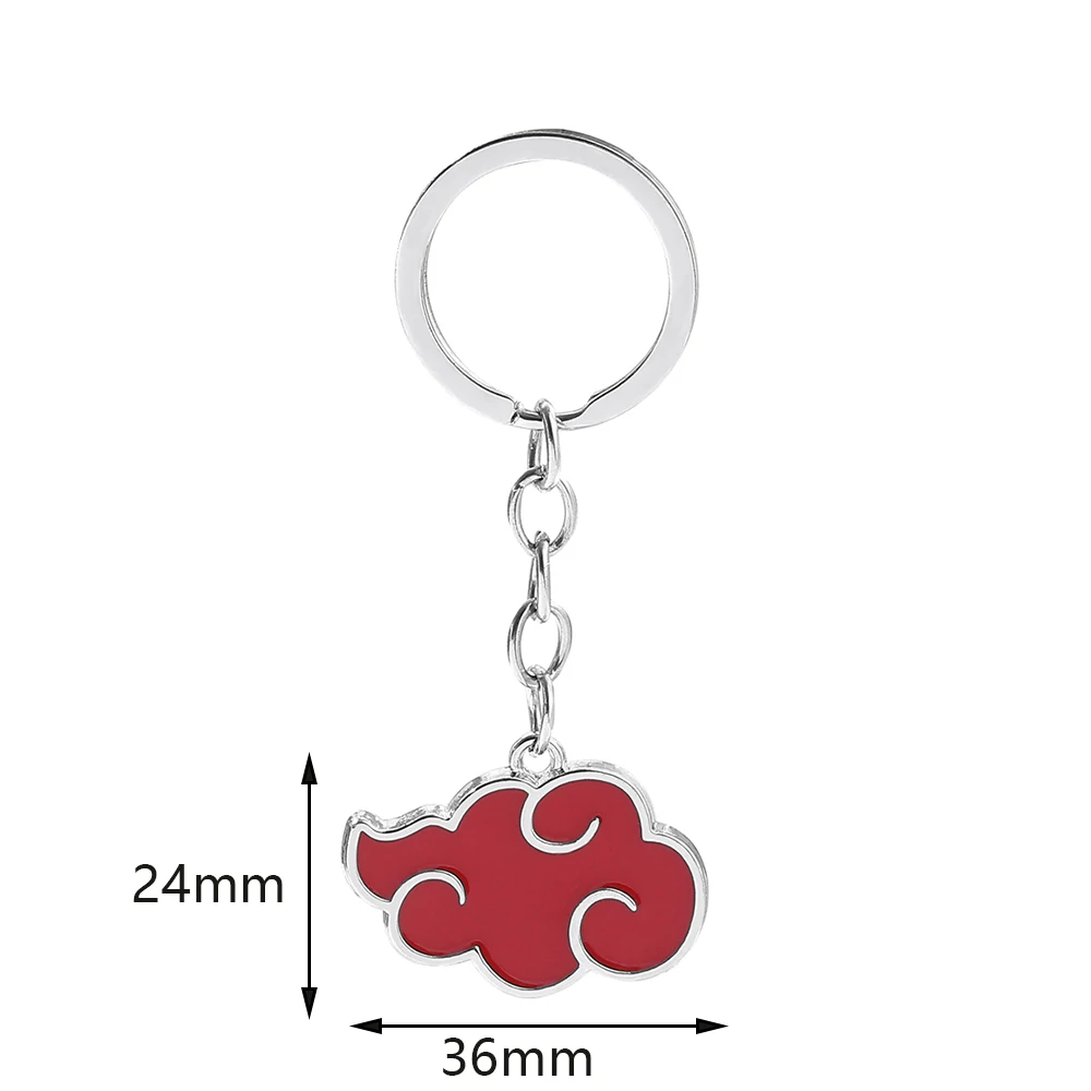 Anime Akatsuki Red Cloud Keychain Fashion Simple Cartoon Pendant Keychain Men Woman Backpack Accessories Gifts