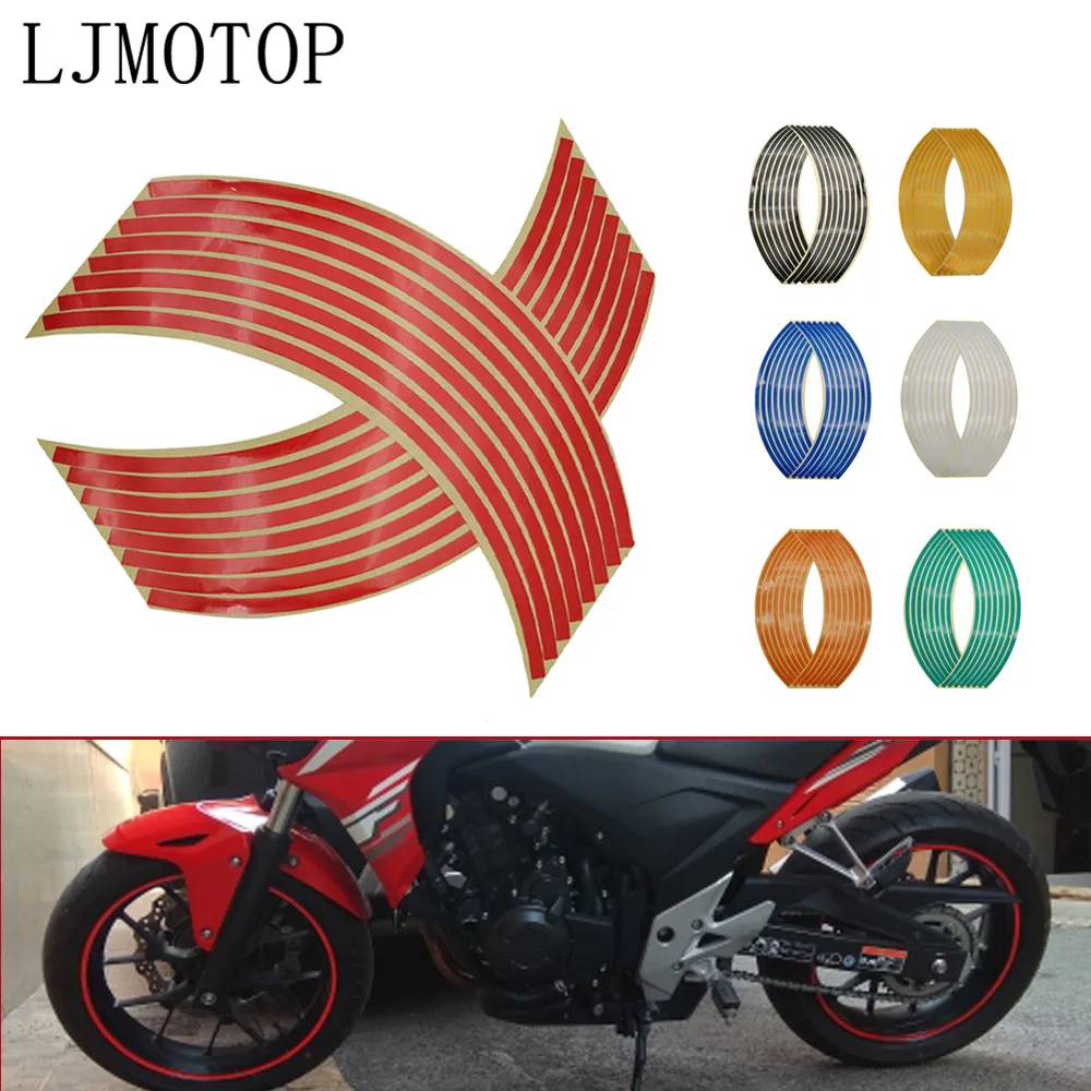 Motorcycle Wheel Sticker Motocross Reflective Decals Rim Tape Strip For Suzuki GS 1000 550M Katana 500E GT250 500 SV1000