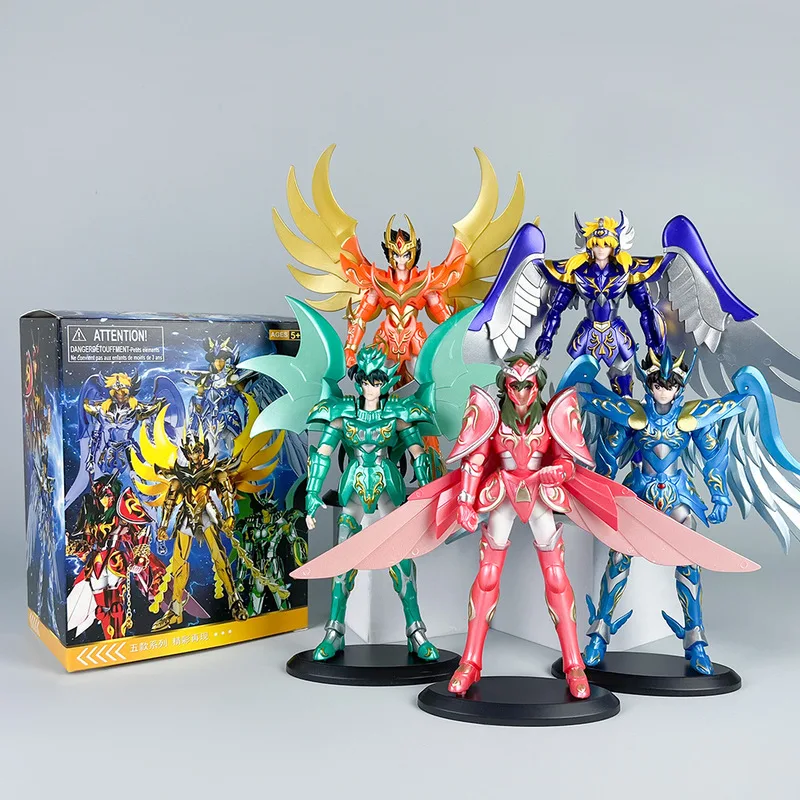 Anime 19cm Dark Saint Seiya Figure Phoenix Ikki Hyoga Seiya Shiryu Action Figures Box Figure Collection Decoration Toys Hobbies