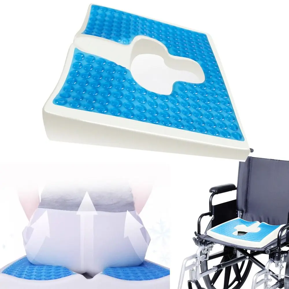 Multifunktionales Anti-Dekubitus Gelkissen T-förmiges Atmungsaktives Anti-Dekubitus-Pad mit Öffnung Rollstuhl-Sitzkissen