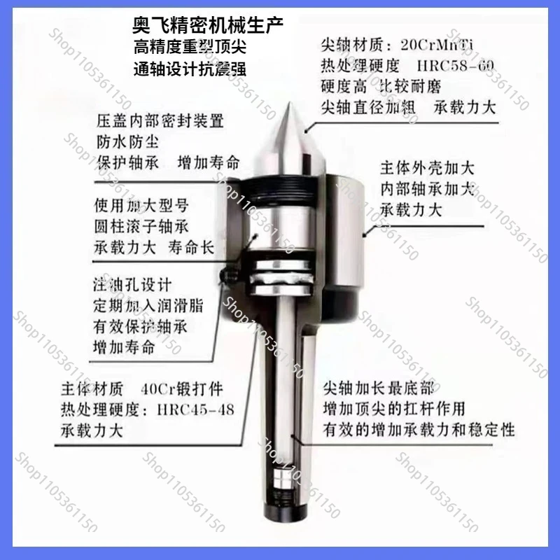 High-precision heavy-duty rotary top roller lathe morse mt56 metric 80 100 tailstock movable thimble