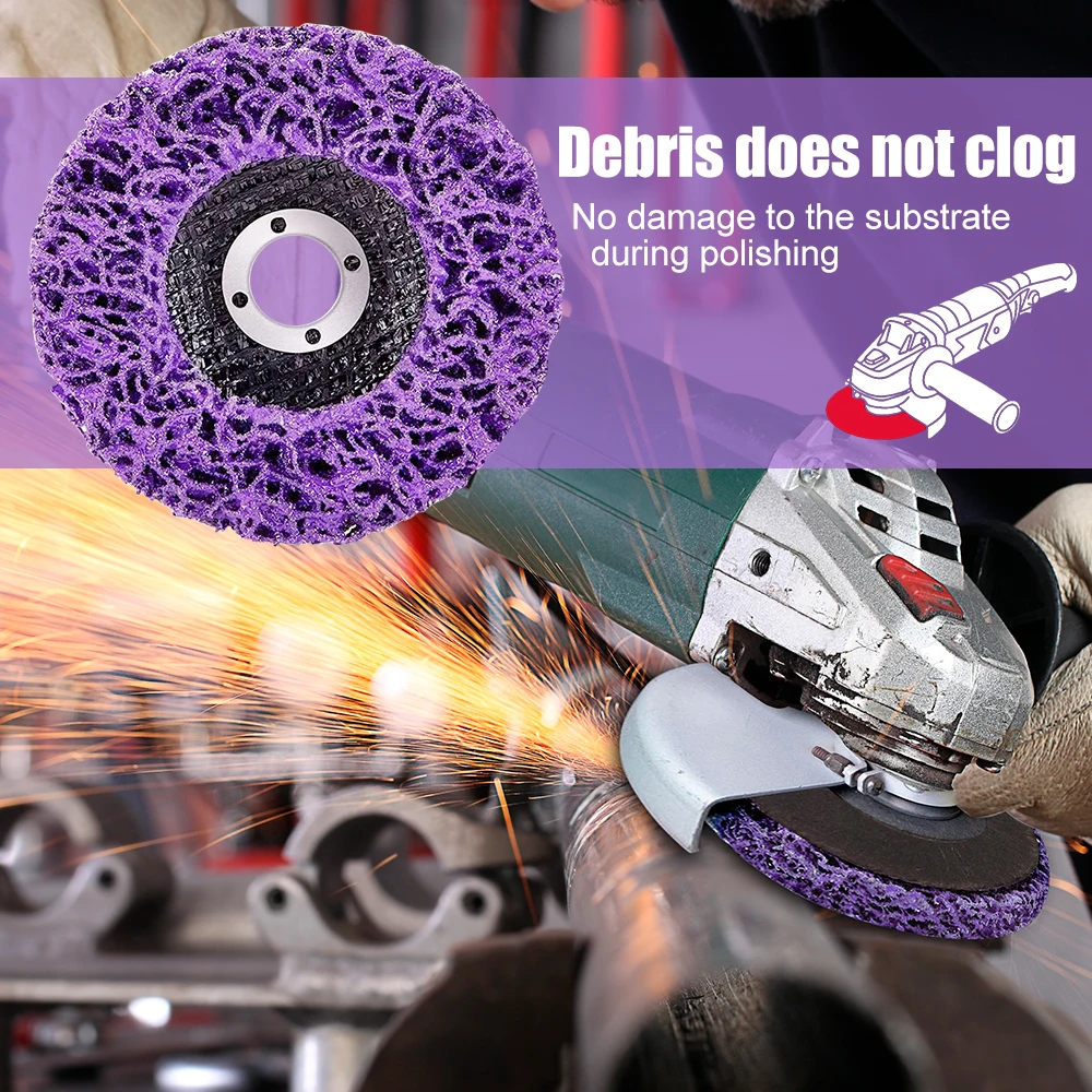 XCAN 1Pc 100/115/125mm Coral Disc Poly Strip Disc Grinder Strip Disc Abrasive Wheel Paint Rust Removal Clean For Angle Grinder