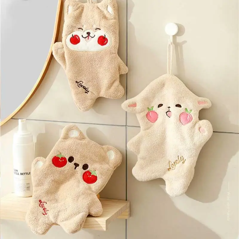 1PC Double Layer Thickened Hand Towel Golf Towel Children Cute Cartoon Absorbent Quick-drying  Household Hand Towel