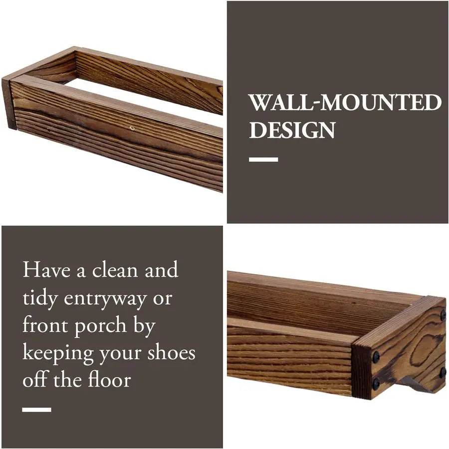 

Настенная подставка для обуви из массива дерева, 30 дюймов, в деревенском стиле, с эффектом состаривания, набор из 4 штук, органайзер для хранения обуви для гардеробной, прихожей