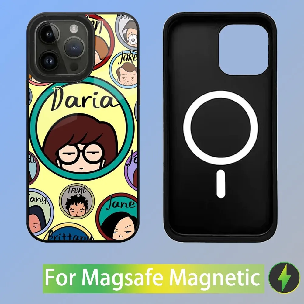 Cartoon D-Daria Phone Case For iPhone 16,15,14,13,12,11,Plus,Pro,Max Mini Magsafe Magnetic Wireless Charging