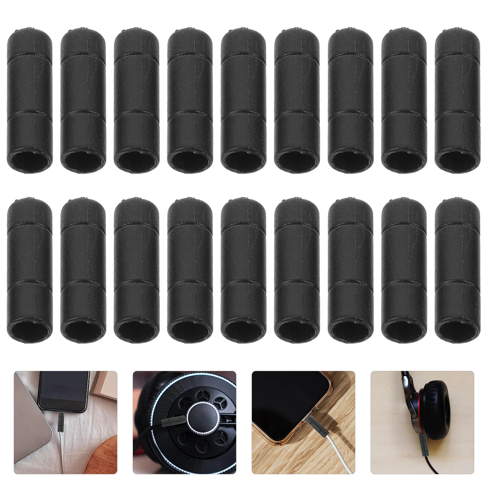 

20 Pcs Earphone Case Plug Dust Cover Jack Charm Holder Cases Accessories Protector Pp Plastic Line