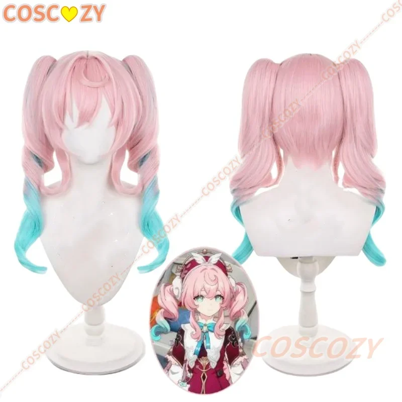 

CosplayHyacine Cosplay Wig from Honkai Star Rail Pink Blue Double Ponytail Hair Amphoreus Halloween Party Wigs for Women Girls