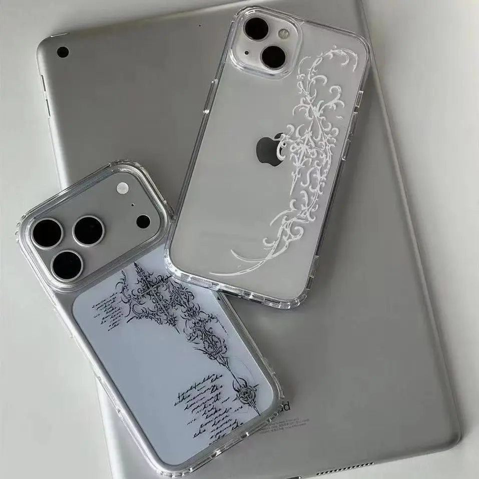 Korean Ins Advanced Niche Patterns Phone Case For iPhone Ultra 18 17A 16 15 14 13 12 11 Pro max 7 8 Plus XR XS MAXY2K Cover ﻿