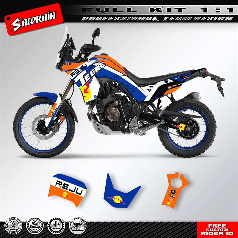 

Sawrain Custom Motorcycle Backgrounds Graphcis Decal Stickers Kits for YAMAHA TENERE T700 2018 2019 2020 2021 2022 2023 004
