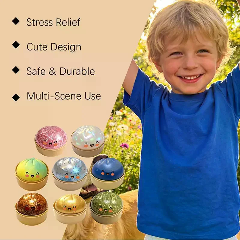 Soft Steamed Buns Pinch Simulation Steamed Bread Desktop Decompression Ornaments Office Relaxation And Pressure Relief Pinch