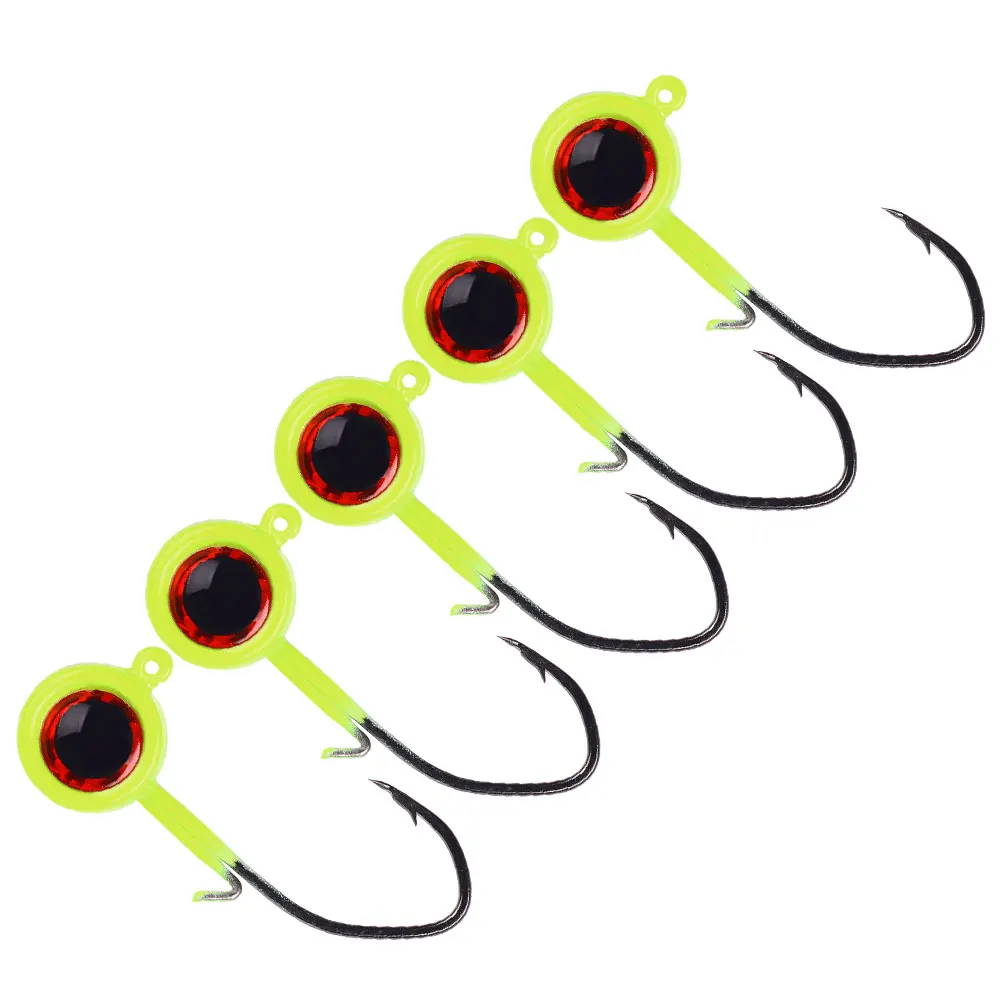 5 Stück/Beutel Big Eyes JigHead Haken 3,5g 1,7g 0,8g Swimbait Jigkopf mit 3D-Augen für Crappie, Barsch, Zander, Panfisch – Detail 2