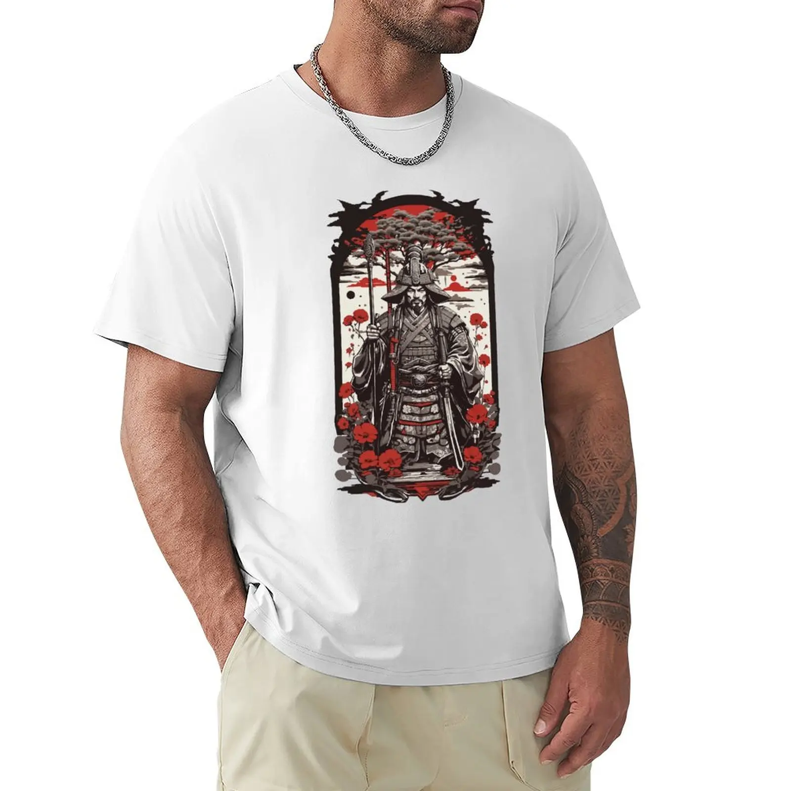 

Retro Samurai Shogun T-shirt summer clothes vintage plain sweat t shirts for men