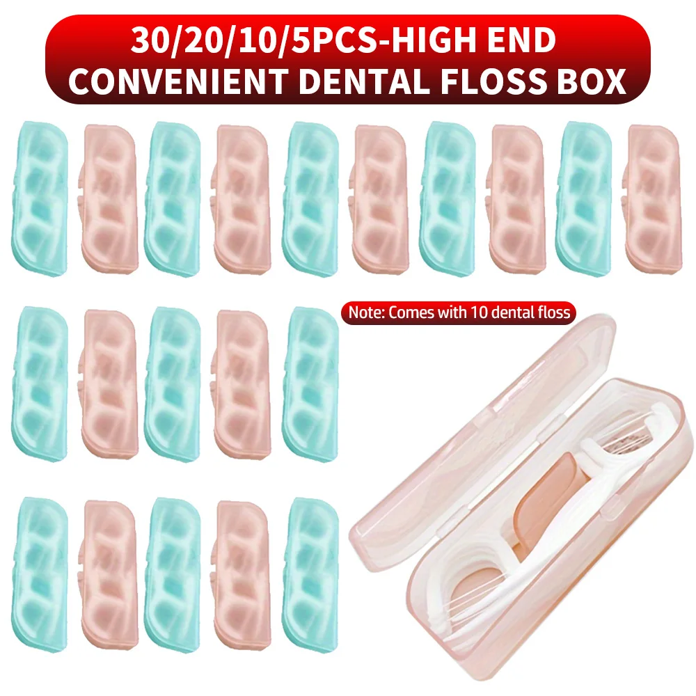 30/20/10/5 PCS - Convenient dental floss box, each box comes with 10 dental floss sticks, essential for home and travel