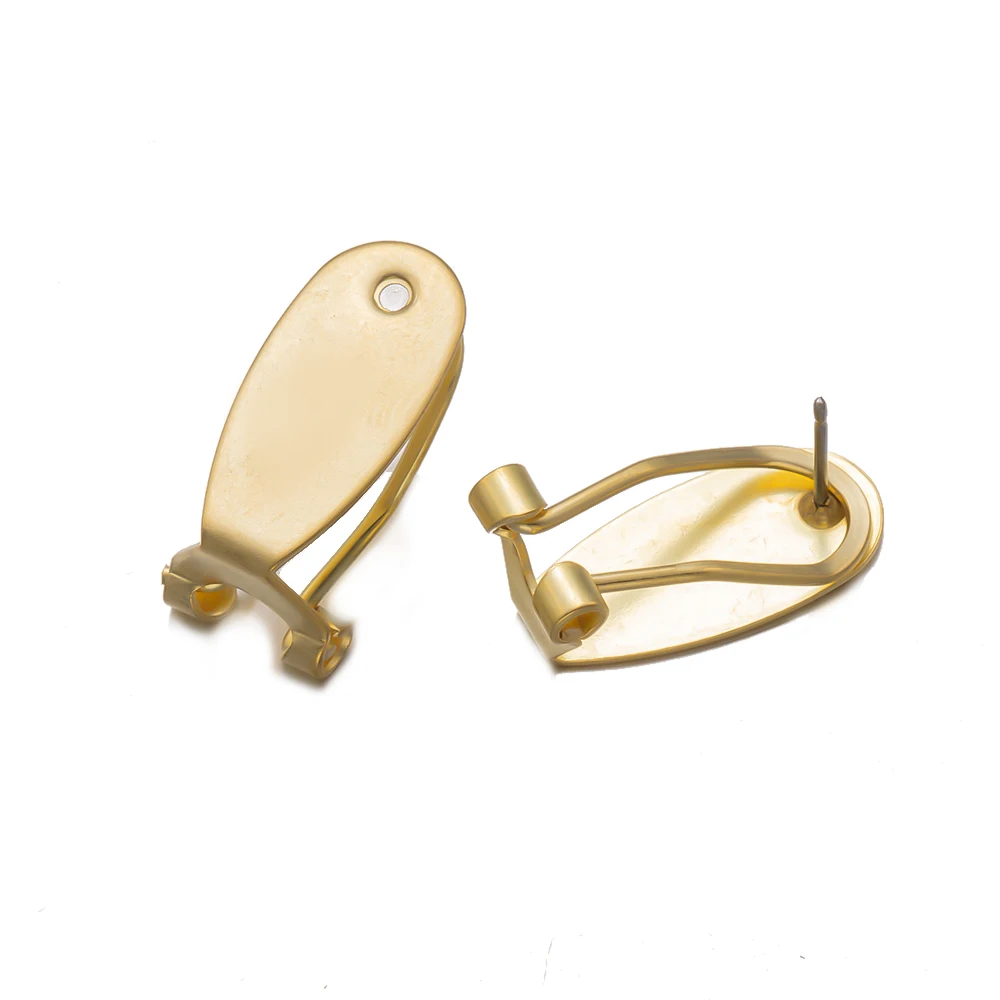 10pcs Gold Copper Ear Clip Earrings Blank Base Setting Fit 9x20mm For DIY Components Finding Jewelry Making Supplies Accessories
