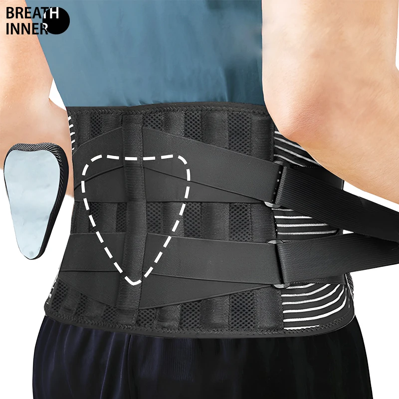 

Back Brace for Lower Back, with Lumbar Pad 360° Support Back Brace, Breathable & Adjustable Back Support for Disc Herniation