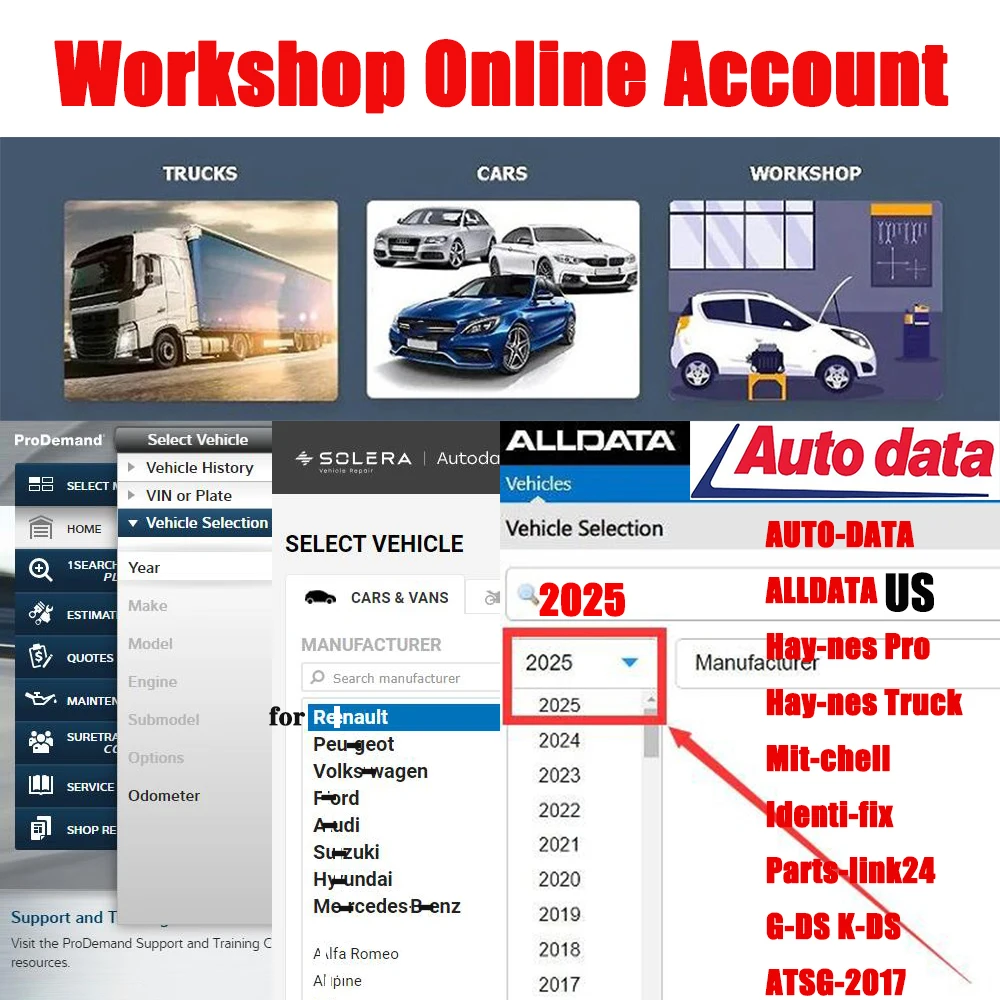 2025 Alldata US Auto Data Workshop Repair Online Account Software Wiring Diagram Full Version Haynes-Pro Mit-chell All Data USA