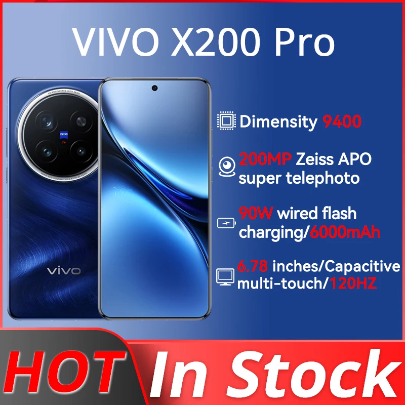 VIVO X200 Pro Dimensity 9400 Immortalis-G925 6,78 inch AMOLED 6000 mAh 200 MP telecamera Android 15