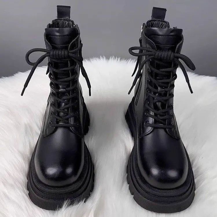

Short boots for women in the spring and autumn season of 2025 popular British style on the internet short and single boots