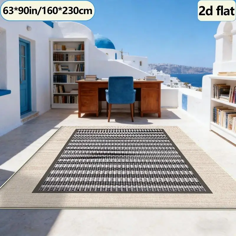 Simple Woven Texture Carpet Floor Mat Modern Non-Slip Carpet Indoor Decorative Mat Suitable for Bedroom Entrance
