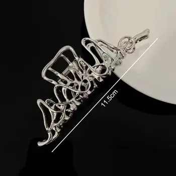 Velké kovové sponky do vlasů, nepravidelné sponky do vlasů, punkový styl, stříbrné sponky do vlasů, dámské vintage sponky do vlasů, vlasové doplňky 10 nejlepší prodej velké sponky do vlasů - №6