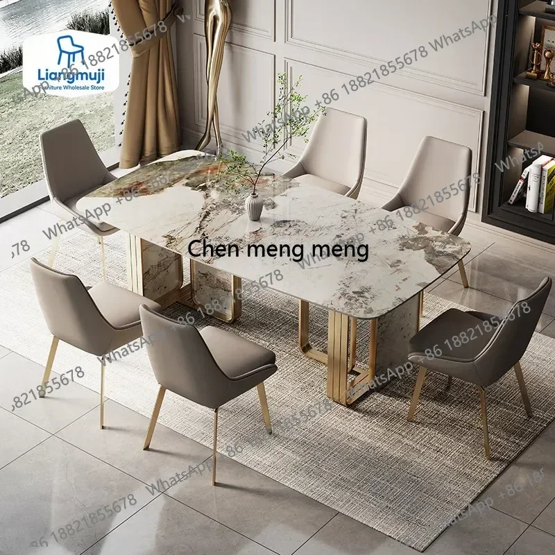 z183 Minimalist Design Rectangular Marble Table For Kitchen Dining Set 4 Chairs Modern Dining Room Kitchen Table Home Furniture