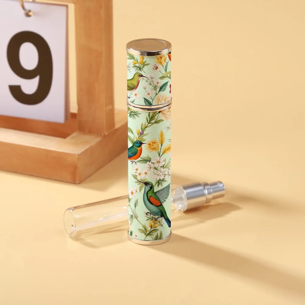 10ml Mini Perfume Bottle PU Leather Essential Oil Alcohol Spray Rotating Bottle Spray Atomizer Bottle Refillable