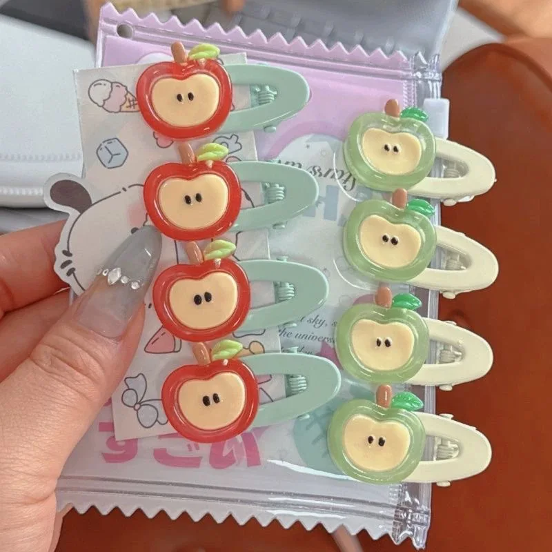 2pcs New Cute Red Apple Hair Clips Sweet Girl BB Clips Bangs Clips Kids Barrettes Hair Accessory view 2
