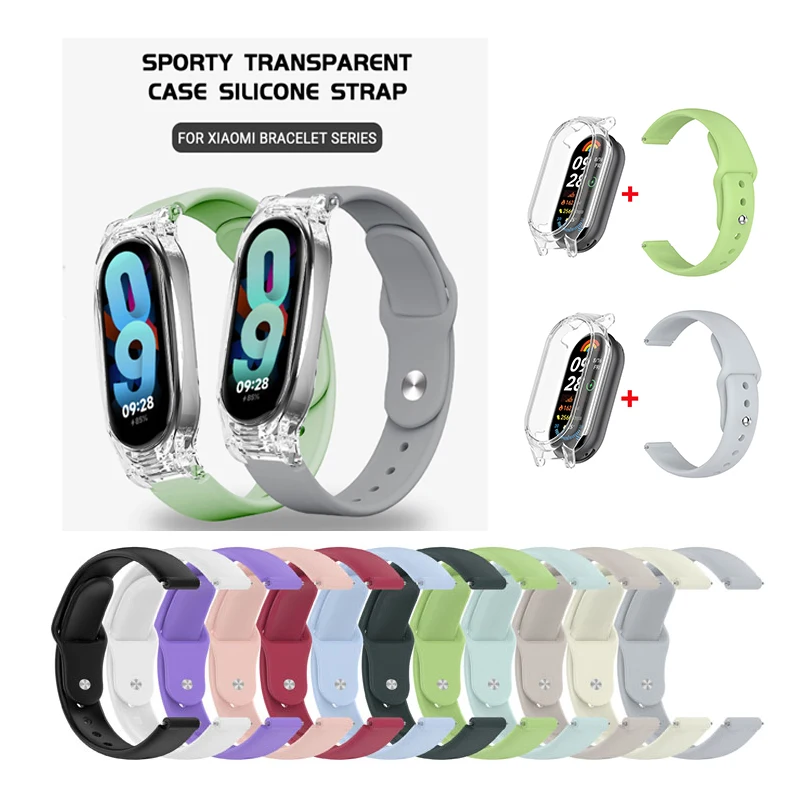 2in1 Strap+Case For Xiaomi Mi Band 10 For Miband 10 Ceramic Version Fashion Solid Color wristbands