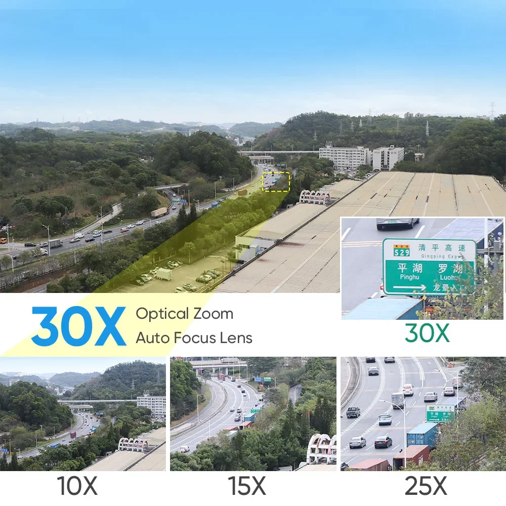 LS VISION Outdoor IP Camera 5MP 4G Sim Card WIFI  Auto Tracking 30X Optical Zoom PTZ Two Way Audio IR 150m Surveillance Camera