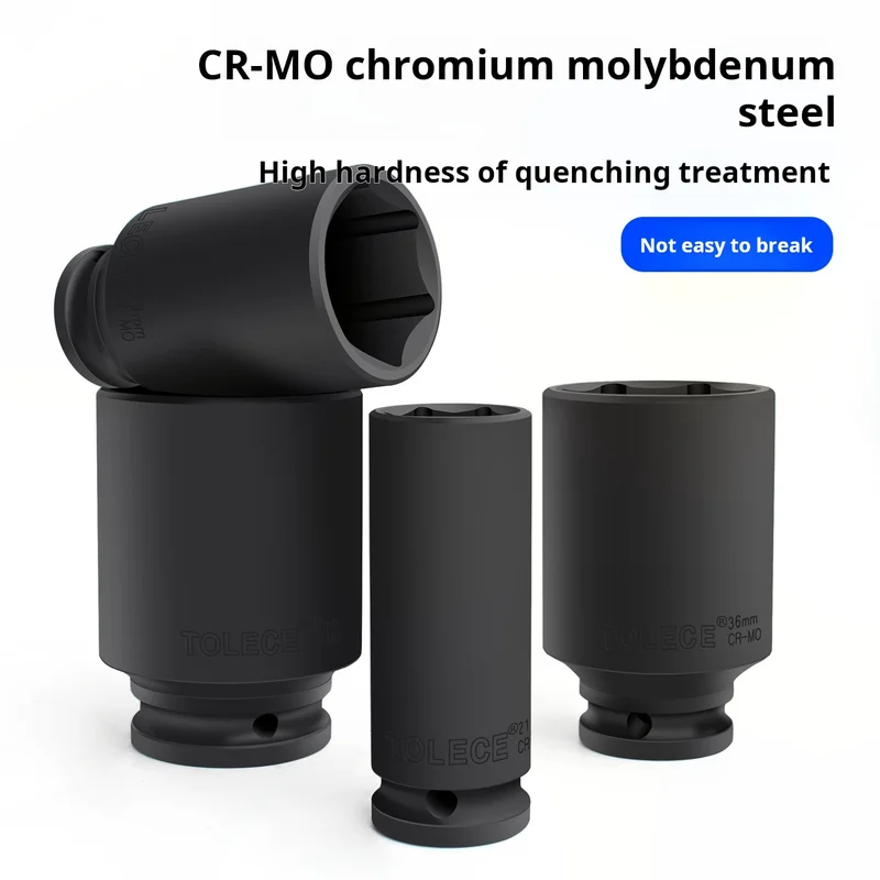 1/2 Inch Drive Deep Hex Impact Socket CR‑MO Steel Long Sleeve 8‑28mm for Air Gun Electric Impact Wrench Car Repair Tools