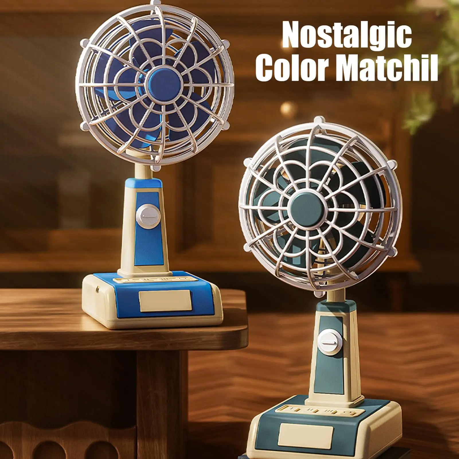 Desk Fan 1800mAh USB Rechargeable 3 Speeds Personal Fan Portable Small Electric Fan Desktop charging fan for Home Office Bedroom