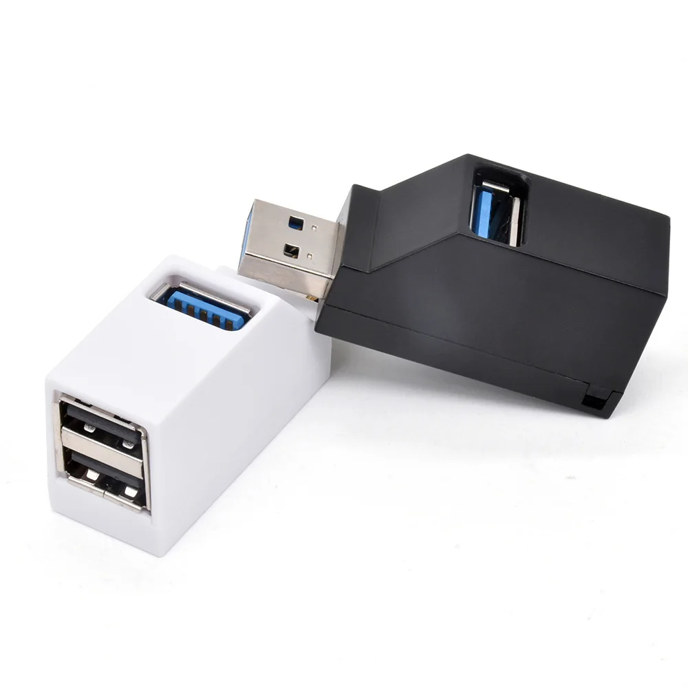 Mini rozdzielacz USB 3.0 z jednym na trzech, odpowiedni do laptopa PC, szybkiego odczytu dysku U, czarny