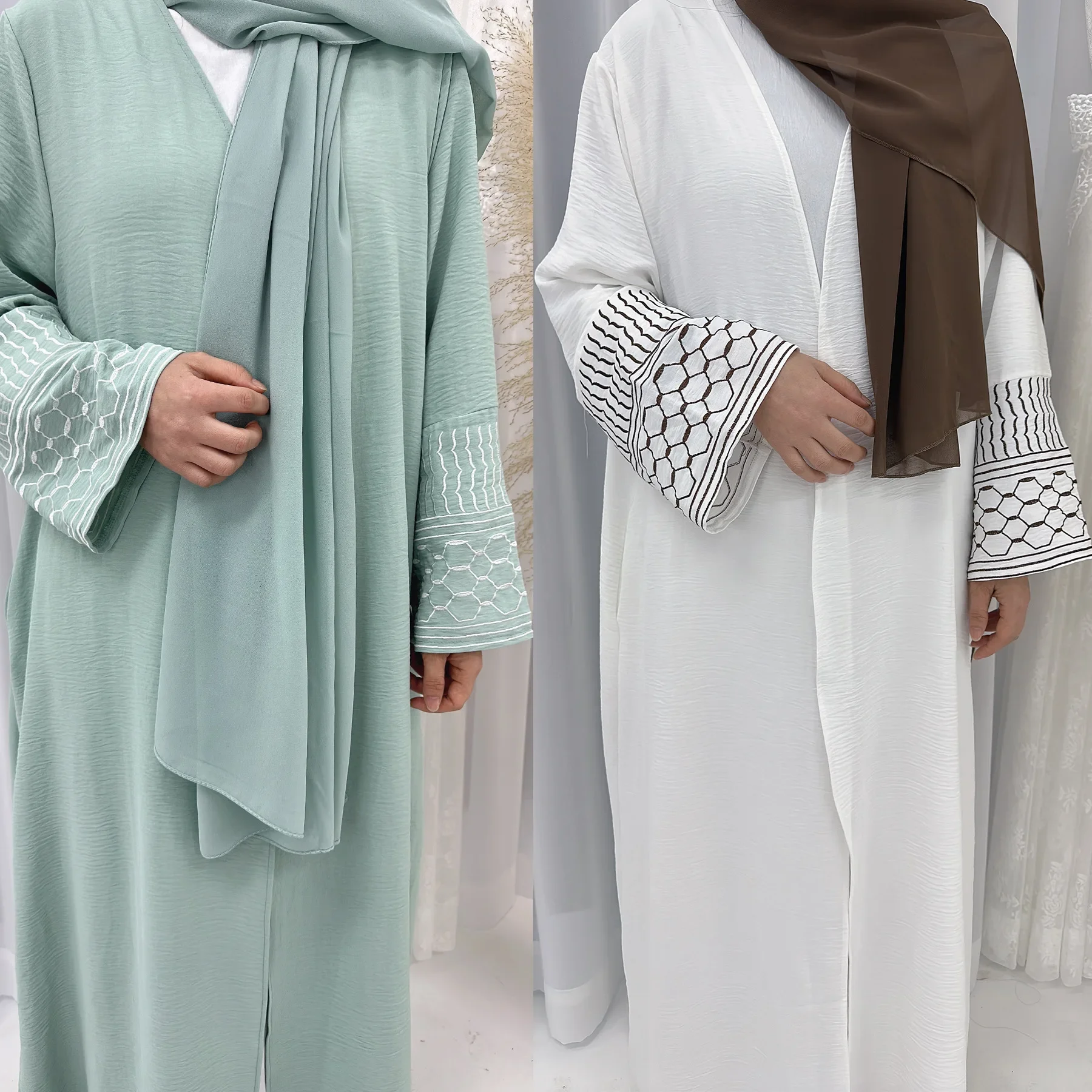 

Мусульманский кардиган, платье, кардиган с вышивкой и кисточками, Abayas, кимоно, Дубай, Женский Повседневный халат, женская одежда в исламе, свободное женское платье