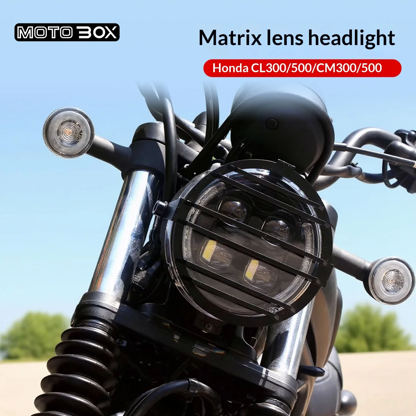 【Premium】For Honda CL300 500/CM300 500 retro matrix lens headlights LED headlight accessories