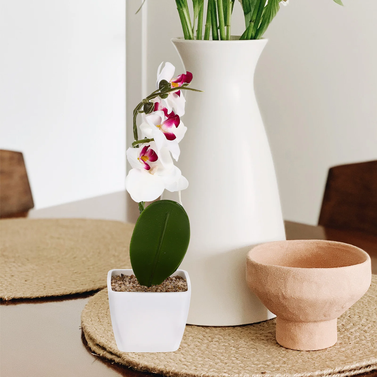 

Simulated Phalaenopsis Bonsai Artificial Orchid Potted Plant Realistic Silk Flower Home Party Garden Banquet Fake Plastic Flower