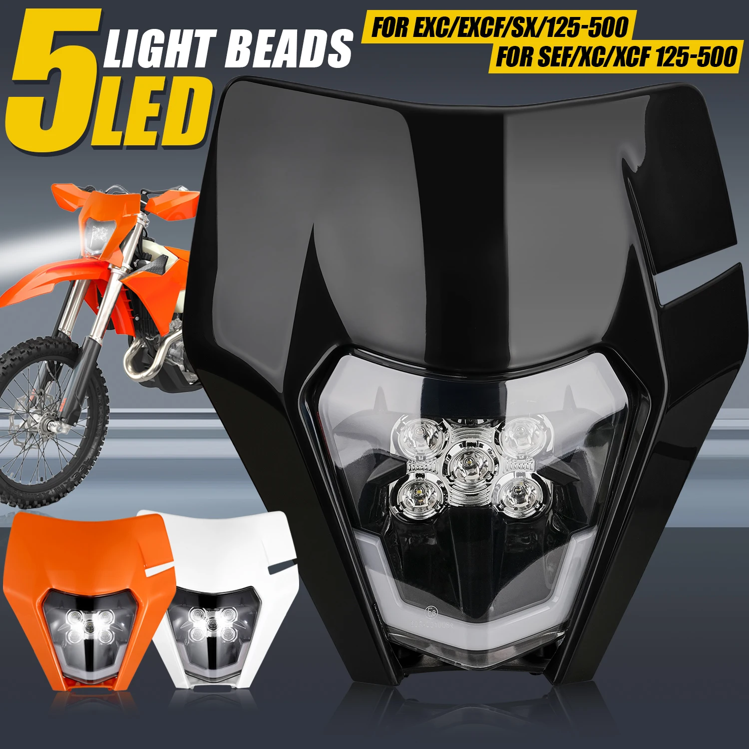 Placa de faro LED para motocicleta, luz delantera para KTM EXC EXCF SX SXF XCF XCFW 125 250 350 450, moto eléctrica todoterreno JFG