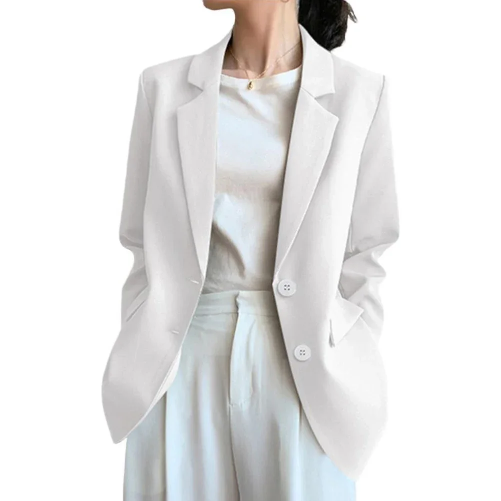 Casual Outfits Commute Fashion Loose Outerwear Commute Style Women Blazer Outerwear Comfortable Fit Polyester Fabric