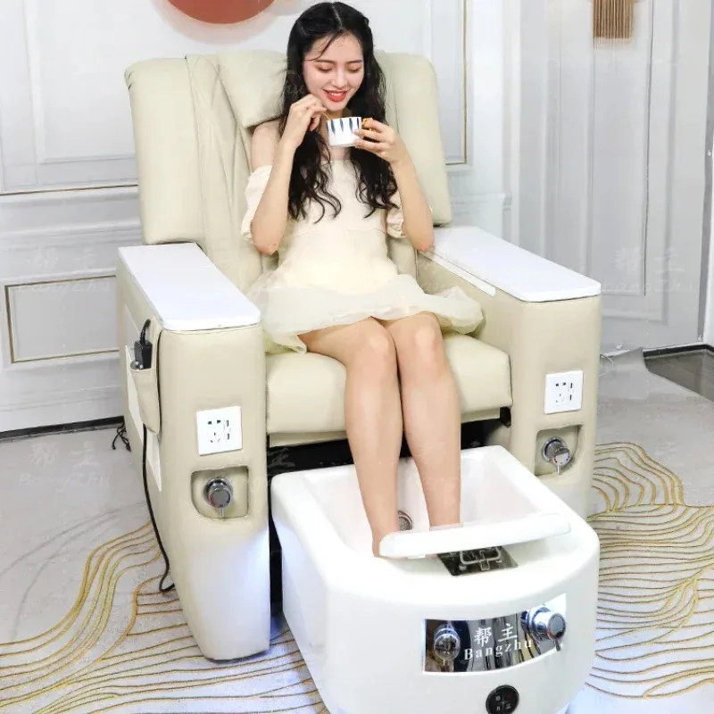 

Beauty Salon Chairs Free Shipping Spa De Pedicure Products Chair Luxury Nail Hair Stylist-f- Individual Reclining Acrylic Pink