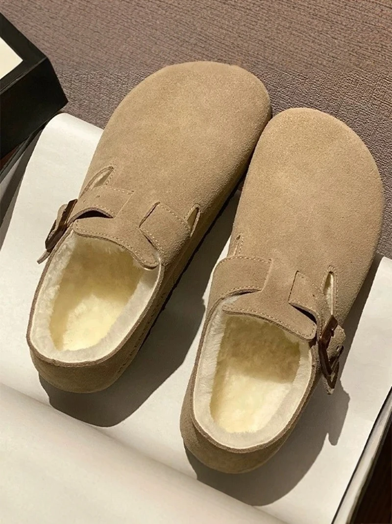 

Men's Winter Boot Korka 2026 New Style Thickened Fleece Lined Warm Cotton Flip Leather Soft Bottom Anti-Cold Casual Bean Shoes