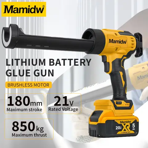 Cordless Caulking Gun Compatible with DeWalt 20V Max Battery (Tool Only) 10oz Electric Caulking Gun with Anti-Drip, 6-Speed, LED