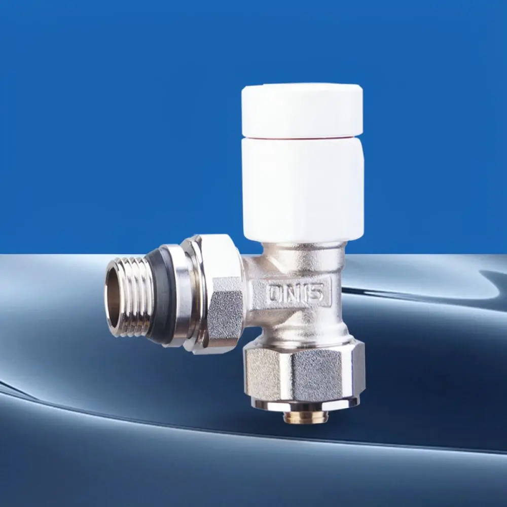 For Shuanglin Angle Type Brass Thermostatic Radiator Valve Manual Water Heating System Control Valve Flow Regulator Home