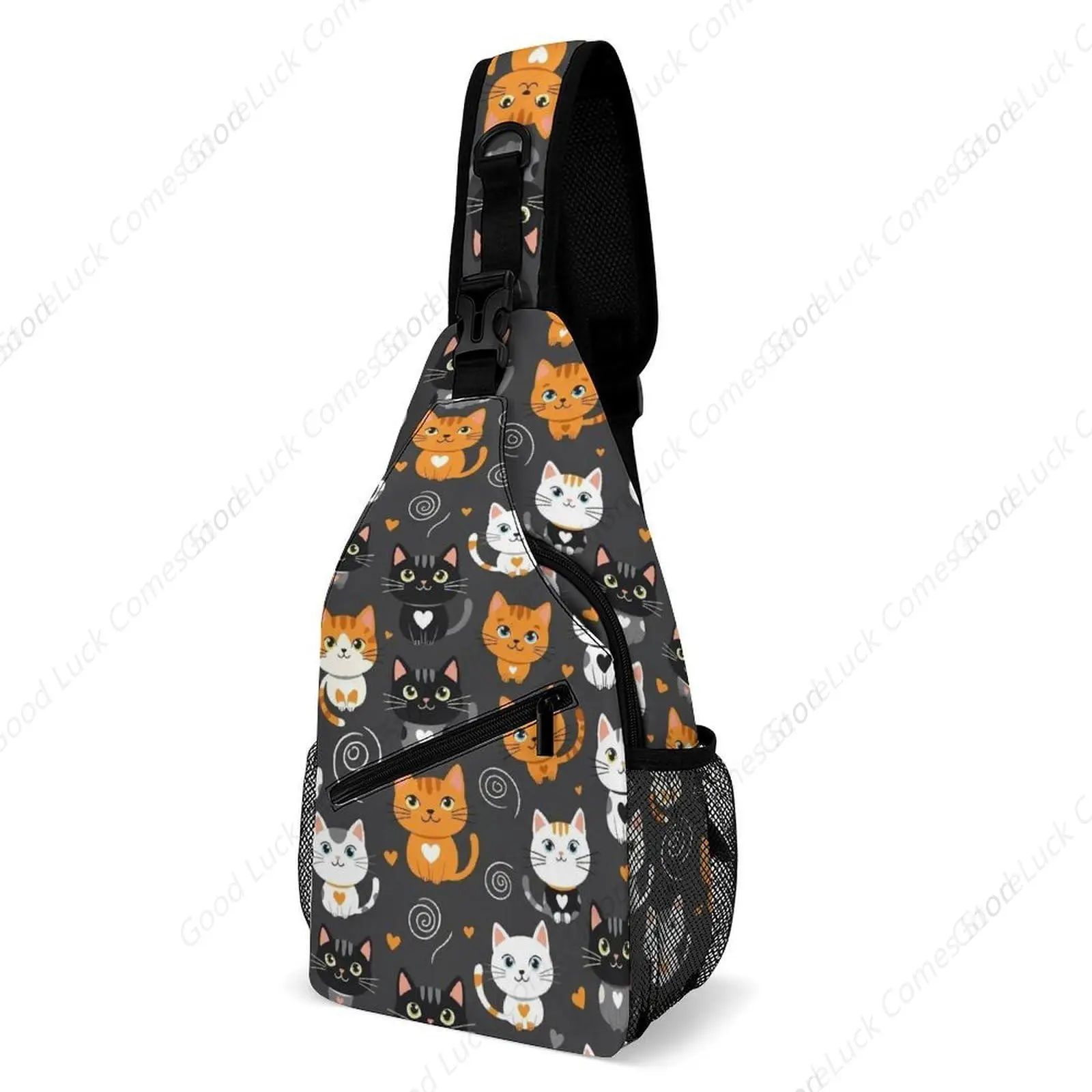 

Сумка через плечо из полиэстера. Многоцелевой повседневный спортивный рюкзак. Небалансирующий рюкзак с небольшим карманом и гладкой молнией.