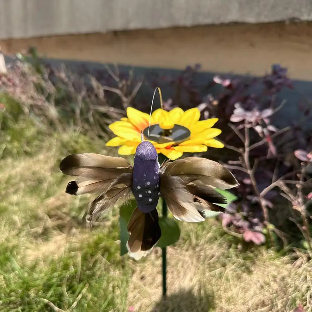 

Solar Energy Bird Sculpture Solar Hummingbirds Garden Stake Decoration with Realistic Appearance Easy Installation for Patio