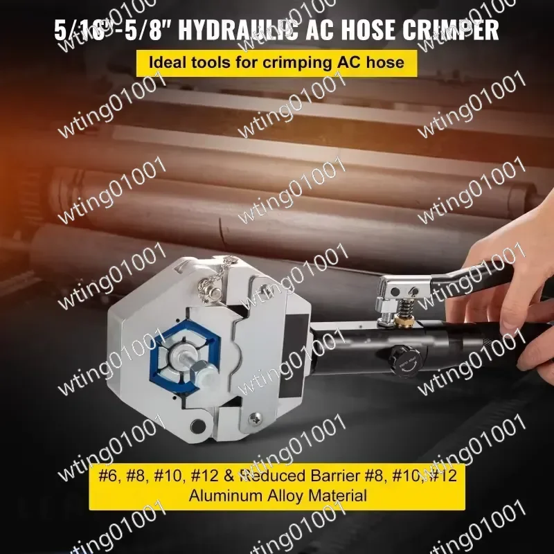for Hydraulic Hose Crimper 71500 Hand held Manual AC Hose Crimper Kit with 7 Die Set for Air Conditioning Hose Repair